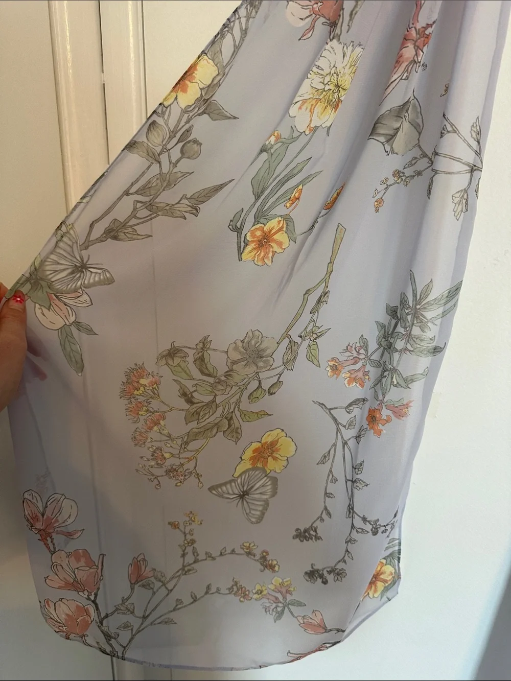 Light blue floralChiffon Scarf - Women's Accessory